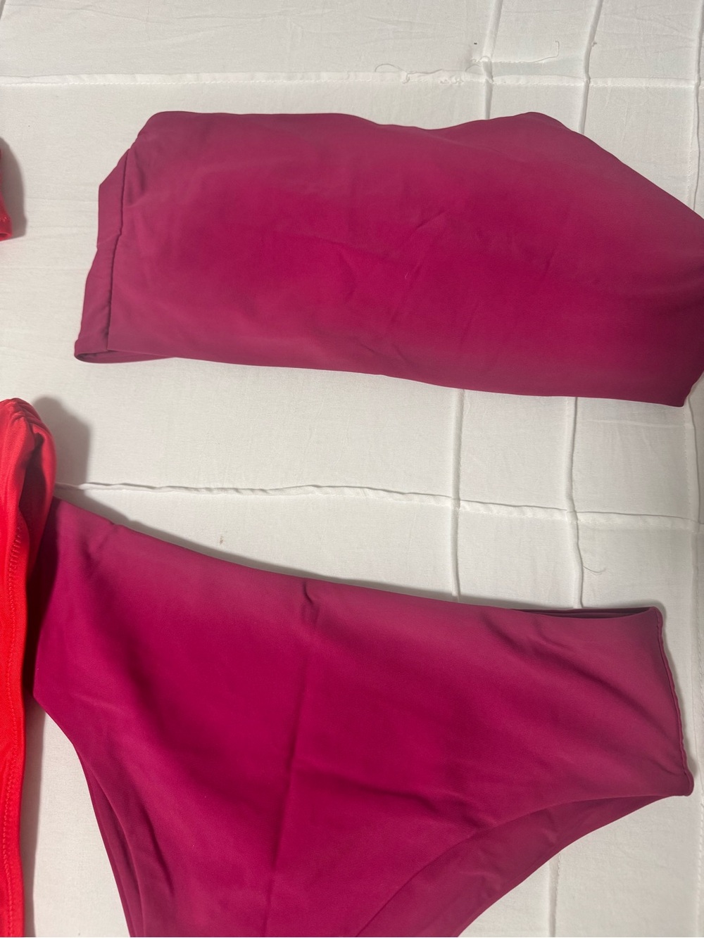 Cupshe Red and Magenta Mix Bandeau Bikini Set - Picture 3 of 3